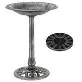 VIVOHOME bird bath with solar fountain showing quick assembly for outdoor setup