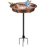 VIVOHOME oval bird bath with ground stake ensures steady outdoor water access.
