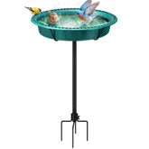 Vivohome oval bird bath with ground stake providing stable outdoor hydration for birds
