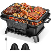 VIVOHOME rectangle cast iron grill with even heat for perfect searing
