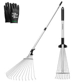 VIVOSUN 2-Piece Leaf Rake Set ready for yard cleanup with plant-friendly tines
