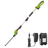 VIVOSUN 20V cordless pole hedge trimmer shown for clean, precise garden edging.