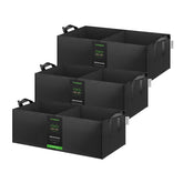 VIVOSUN 3-Pack 2-Grid 10 Gallon Grow Bags showing dual planting spaces for compact setups and balconies.