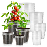 VIVOSUN 40-pack clear nursery pots with drainage holes for seedlings.