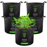 VIVOSUN 5-pack 2-gallon grow bags with handles for easy transport and setup