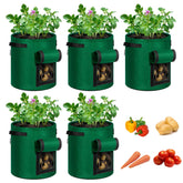 VIVOSUN 5-pack 10-gallon potato grow bag with handles for easy relocation.