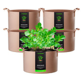 VIVOSUN 5-pack grow bags with thickened fabric for outdoor gardening.