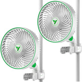 VIVOSUN AeroWave E6 clip fan close-up shows firm grip and non-slip rubber pad.