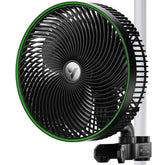 VIVOSUN AeroWave E9 clip-on fan secured to tent pole for steady airflow