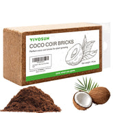 VIVOSUN Coco Coir Brick expands into fluffy substrate, ideal for soil-free rooting.