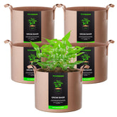 VIVOSUN grow bags with strap handles in tan for easy transport.