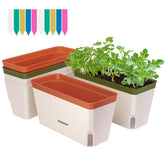 VIVOSUN self-watering planter on a sunny window sill keeping herbs hydrated.