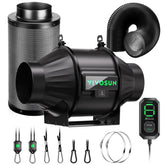 VIVOSUN Smart Air Filtration T4 Kit front view in grow tent setup, compact and efficient