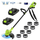 VOERJIA 21V cordless weed eater with 2in1 trim for versatile yard work.