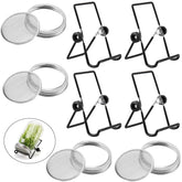 VOLCANOES CLUB sprouting lids with mesh screen on wide-mouth jar for easy sprouting
