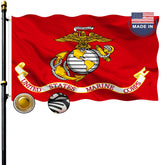Volta Marine Corps Flag 3x5 outdoor shows durable polyester and weather resistance.