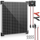 Voltset 50W panel in outdoor setup powering an RV off-grid