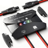 Voltset MPPT controller front view shows compact design ideal for RV and boat installations.
