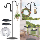 Vorriop upgraded 74-inch shepherd hook stand with durable outdoor base
