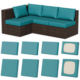 Vorshape square large petrol blue cushion cover with stretch fit for a wrinkle-free look.