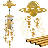 Vovkokc Alien Wind Chimes outdoors with UFO bell creates soothing yard ambience.