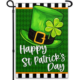 VOZUN Happy St Patrick's Day flag front view with vibrant shamrock design for outdoor display.