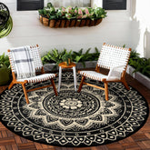 VSIWB round patio rug 6ft provides barefoot comfort on outdoor surfaces.