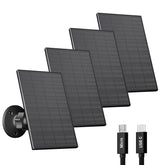 VueBee 2W outdoor solar panel powers security cameras in direct sunlight.