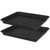 VUWEZ plant saucer rectangular 14.5x11 black catches excess water for cleaner floors