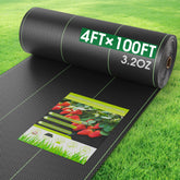 Vznek weed barrier fabric blocks sunlight to suppress weeds while allowing water through.