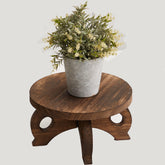 VZODESR plant stand round wood display elevates indoor plant arrangement