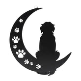 VZVXCC dog on moon wall art 12-inch for durable outdoor decor.