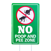 WaaHome No Poop Sign front view clearly shows the message for lawns.
