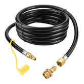 WADEO propane quick connect hose laid out for RV to grill use