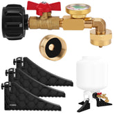 WADEO propane refill adapter kit – top view for easy outdoor refills