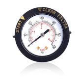 Wadoy 190059 rear-mount pressure gauge for easy pool filter monitoring.