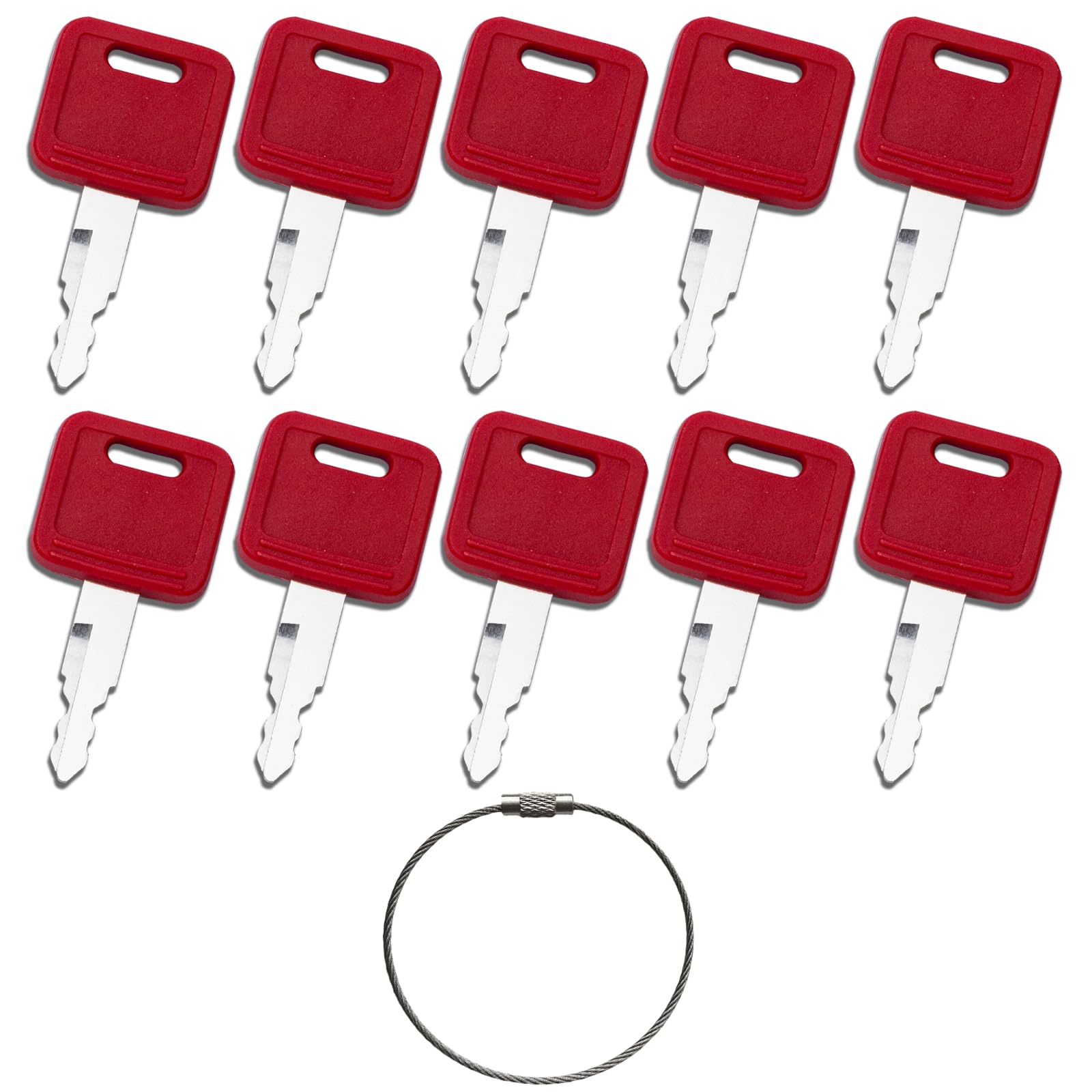 WAH LIN PARTS H800 ignition keys pack with ring for John Deere and Hitachi machines.