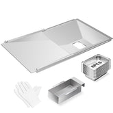 Wanchao grease tray with catch pan shown ready for grill cleanup