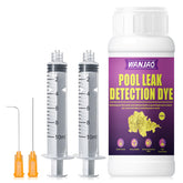 WANJAO pool leak dye bottle shows bright fluorescence for quick leak detection in any pool