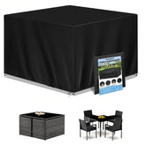 Wanocean patio cover on a 55x55 table shielding from rain and sun