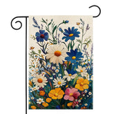 Wanpluml Spring Daisy garden flag front view for outdoor welcome display with bright color