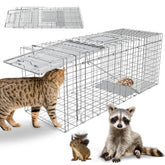 Wanqueen humane live animal trap front view demonstrates a spacious cage suitable for humane capture