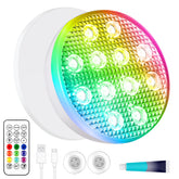 WANTERONG rechargeable-submersible pool light illuminates underwater spaces for pools and ponds.