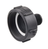 Wantmatch IBC tote adapter close-up shows secure, leakproof connections for hoses.