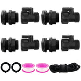 Wantmatch rain barrel spigot kit four-pack ready for irrigation setup