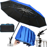 WARMOASIS 60-inch folding magnetic umbrella base attaches securely to metal surfaces for stable shade.