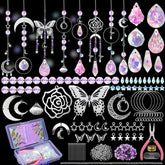 WASTROYAL DIY Suncatcher Kit with crystal parts for sparkling window decor.