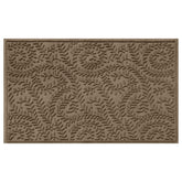 WaterHog Boxwood front door mat close-up showing ribbed texture trapping moisture.