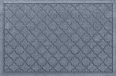 WaterHog Cordova front door mat Bluestone with ridged surface traps dirt.