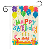WATINC Happy Birthday burlap flag offers rustic charm for indoor or outdoor celebrations.